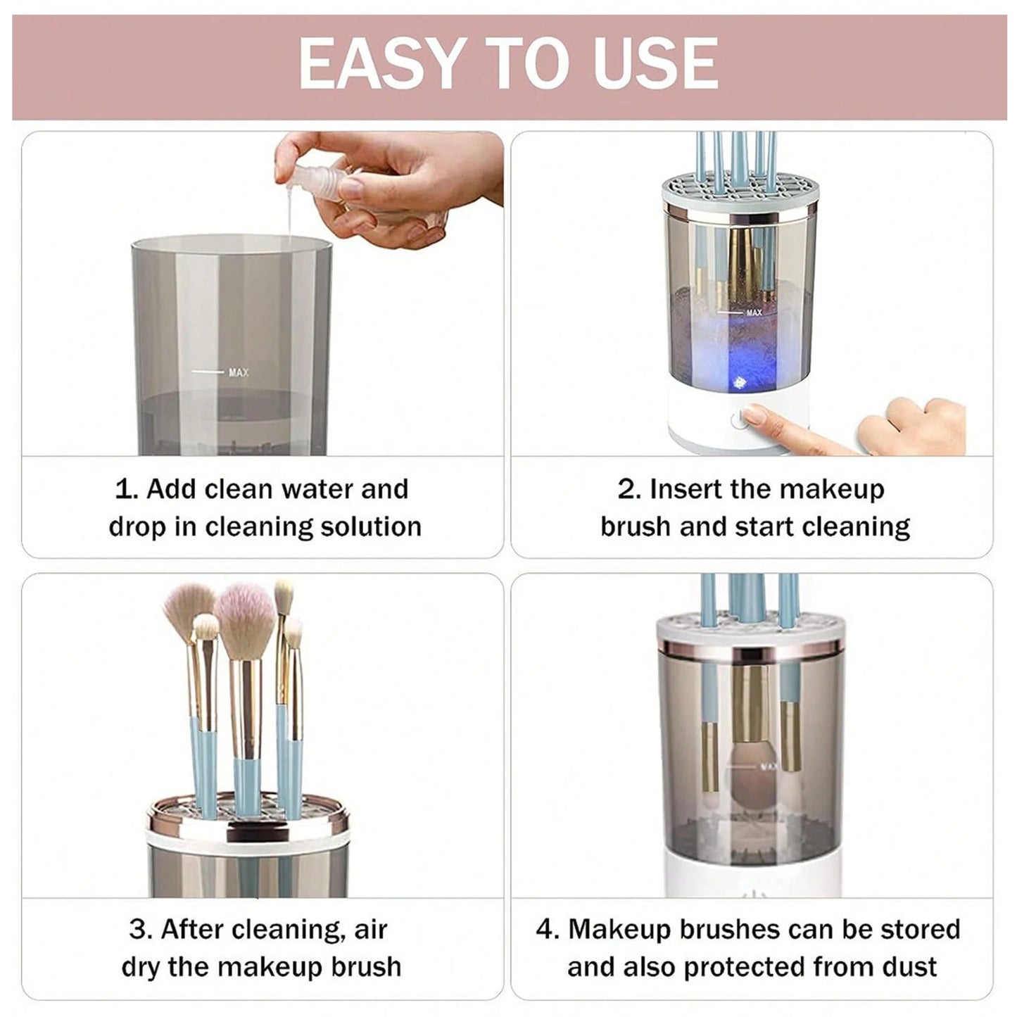3-in-1 Automatic Makeup Brush Cleaner